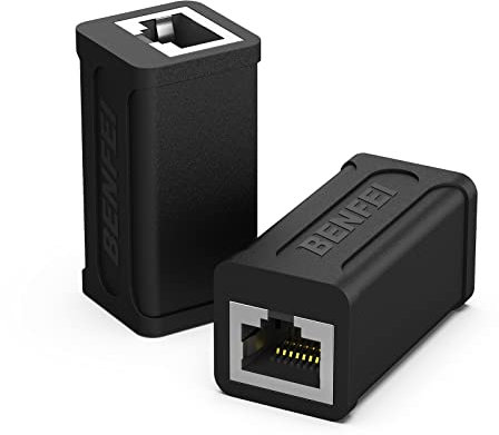 BENFEI Accoppiatore RJ45 in linea, confezione da 2 accoppiatori Ethernet Cat7 Cat6 Cat5e femmina a femmina