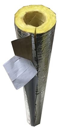 Coquille De Tube En Laine De Verre à Ouverture Auto-adhésive, Coquille De Tube En Laine De Roche, Isolation De Chaudière à Vapeur Avec Tube Isolant En Papier D'aluminium,6.5*2in