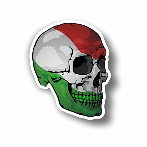 AMA SHOP ADESIVO SAGOMATO TESCHIO ITALIA in PVC per Decalcomania Parete Murale Auto Moto Casco Camper