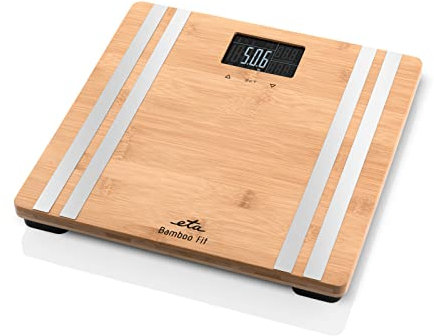 ETA Personenwaage Digital Bamboo Fit - LCD-Display, Rutschfeste Füße