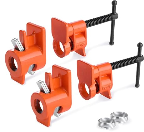 PONY ORIGINAL 2-Pack 52 Wood Gluing Pipe Clamp Fixture for 1/2 Inch Black Pipe