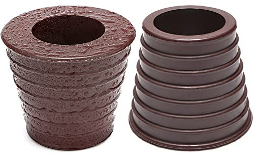 TUNAMAQU Lot de 2 cônes de parasol pour table de terrasse avec ouverture de trou et support de base de parasol de 4,8 à 7,9 cm, diamètre du mât de parasol : 38 mm (marron)