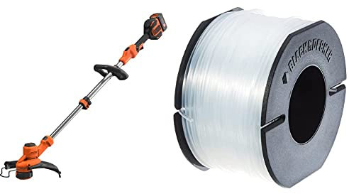 BLACK+DECKER Coupe-Bordures sans Fil 36V, Coupe-Bordures 33 cm & Bobine de Rechange pour Coupe-Bordures, 50 m de Fil en Nylon Transparent et Résistant, Fil de ⌀1,5 mm, A6171-XJ