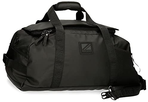 Pepe Jeans Hoxton Laptop-Rucksack, verschiedene Größen, Schwarz und Blau, Polyester und PU