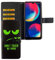 König Design Handyhülle für Wiko View 4 Kunstlederhülle mit Kartenfächer, Schutzhülle mit Standfunktion, Klapphülle Tasche - Grün - Dont Touch My Phone