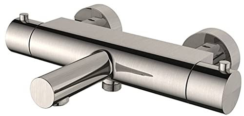 Saqu Badewannenarmatur 26,8x10,6x7 cm - Gebürsteter Stahl 15.00 cm - Mischbatterie für die Badewanne Badewannenmischer Badewannenbatterie