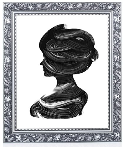 Monframe antiker Bilderrahmen Venezia - 29,7x42 cm DIN A3 Silber - Holzrahmen im Barock Stil