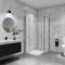 AICA paroi de douche avec retour pivotant 60+40x200cm avec barre de fixation 73-120cm en carré, paroi de douche pivotante 45x200cm, verre 8mm securit anticalcaire, profil chromé