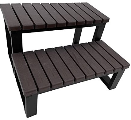 Acyed Universal-Aluminium-Whirlpool-Stufen, für drinnen und draußen, Whirlpool, Treppe, Spa-Regal, passend für jede Whirlpool-Form und Größe, strapazierfähig, kratzfest, Kaffee-Stufen, Kaffee