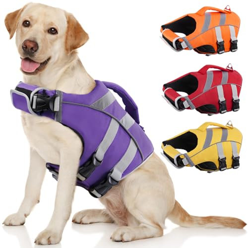 Kuoser Salvagente Cane, Piscina Per Cani Grandi, Giubbotto Salvagente Cane,Salvagente Per Cani,Salvagente Cane Taglia Piccola Media Grande