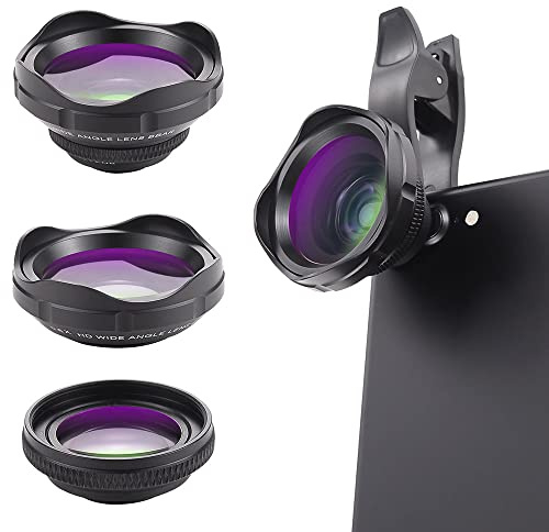 Lens Kit for iPhone and Android, Macro and Wide Angle Lens, Color Black