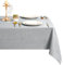 DWCN Hellgrau Tischdecke Leinenoptik Abwaschbar Tischwäsche Wasserabweisend Tischtuch für Esszimmer, Garten, Party, Hochzeiten oder Haushalt,135x135cm