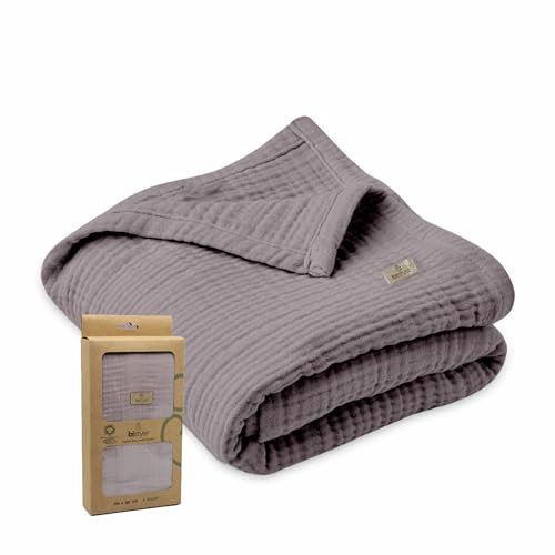 bistyle Musselin Babydecke Sommer für Babys Kinder dünne atmungsaktive Sommerdecke Puckdecke Baumwolle Mädchen Junge (Anthrazit)