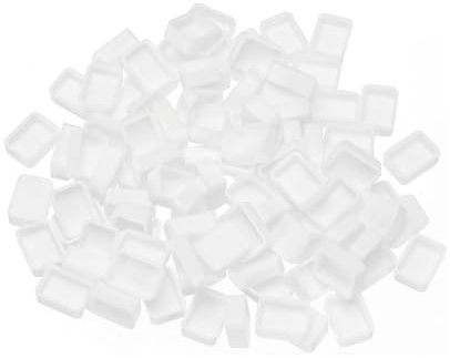 PATIKIL 0,5 ml Godets D'Aquarelle, Lot de 100 Demi-Godets Vides en Plastique pour Peinture à L'Aquarelle, Huiles et Acryliques, Boîtier de Voyage Style 2, Blanc