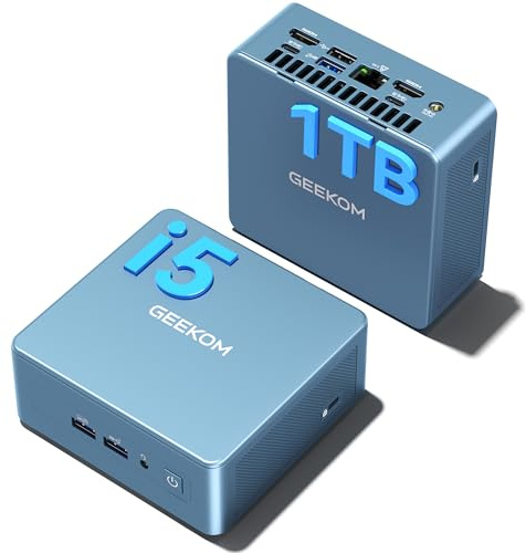 GEEKOM IT13 Mini PC 2026 con Intel i5-13600H| 1TB SSD e 16GB RAM|| | Business ad Alta Stabilità,2 x USB4.0 (40 Gbps),Quad Display 8K,lettore SD,Sostituto dei desktop Intel NUC13