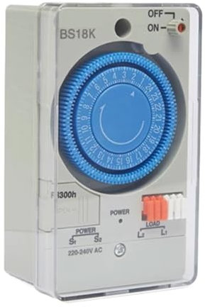 Folisila 50/60-Hz-Zeitschaltuhr, mechanische 24-Stunden-Zeitschaltuhr mit 48-maligem EIN-/Ausschalten pro Tag, Zeiteinstellbereich 30 Min (Size : 110V)