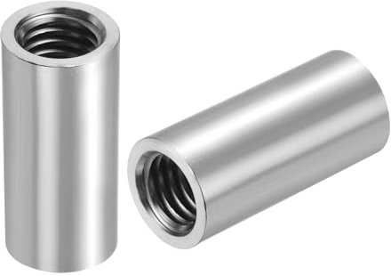 QUARKZMAN 4pz M10 Rotondo Connettore Dadi 304 Acciaio Inox Dado Accoppiatore 30mm/1,18 Lunghezza Manicotto Asta Barra Perno Dado per Staffa M10x30x14mm