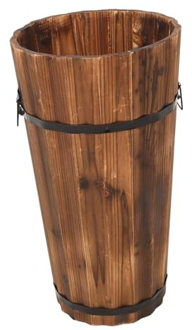 Amosfun Carbonized Wood Umbrella Bucket Umbrella Stand Rack Umbrella Stand Indoor Umbrella Basket Barrel Planter Standing Umbrella Holder French Flower Bucket Tall Wastebasket Wooden