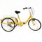 WooDerson 24 Zoll Gelb Fahrrad Dreirad Erwachsene, 6 Gänge, Max Belastung 120kg, Dreirad Für Ältere Menschen, Korb Tragfähigkeit 25kg, Für Städte Strände Fahrradwege, Unisex