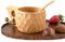 Handgefertigter Kuksa-Holzbecher, Rucksack, 200 ml, Kuksa-Holzbecher, handgefertigter Holzbecher, traditioneller Holzbecher, für Camping, Wandern, Teetasse, Survival-Teetasse, Bushcraft