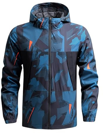 Herrenjacke, Kapuzenjacke, Übergröße, wasserdicht, winddicht, leicht, langärmelig, Reißverschluss, mit Taschen, lässige Kapuzenjacke, Mantel, Outdoor-Sweatshirt, Pullover, schmale Passform, Wandern,,