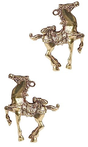 ULDIGI 2st Anhänger Kleine Messingwaren Exquisite Diy-anhänger Dekorativer Briefbeschwerer Vintage-schmuck Pferdestatuen Wohnkultur Autodekoration Schlüsselanhänger Diy Dekor