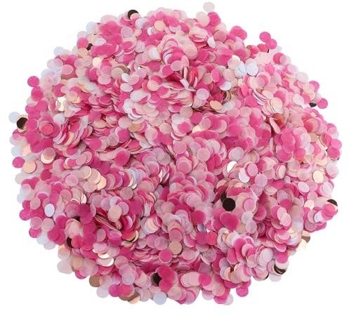 60 g de confettis roses pour mariage, anniversaire, grands confettis, décoration de table rose, décoration à disperser, confettis roses argentés, confettis pailletés multicolores pour révélation de