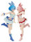 Tongyundacheng Re:0 Anime Figur Rem Ram Rabbit Figur Modell PVC Actionfigur Remu und Ramu Statue Desktop Ornamente Sammlerstücke für Fans 19 cm