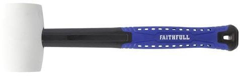 Faithfull FAIRMWF16 Rubber Mallet - White 16oz Fibreglass Shaft