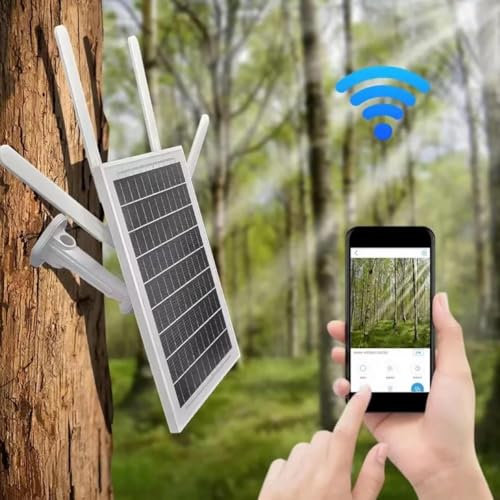 15W Solar Powered 4G LTE Modem Router,ortable Hotspot WiFi Router,Outdoor WiFi Extender Signal Booster with SIM Card Slot,IP66 Waterproof Long Endurance Solar WiFi Extender