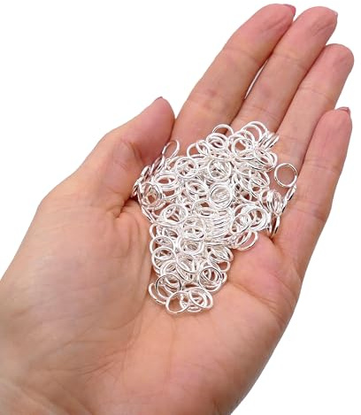 Biegeringe Silber 8mm - 200 Stück Offene Ringe - Jump Rings für Schmuckherstellung - Verbindungsringe zum Basteln von Ketten, Anhängern & Armbändern - Spaltringe & Kettenringe