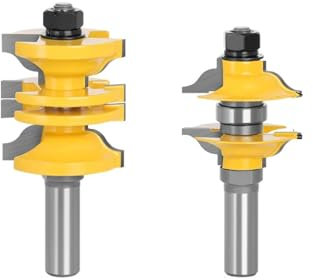 Juego de 2 brocas for fresadora de puerta interior con vástago de 12 mm y 1/2 for máquina de carpintería de madera