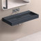 doporro Waschbecken Aufsatzwaschbecken Hängewaschbecken Waschtisch Mineralguss-Waschbecken Colossum19 ohne Armaturloch Anthrazit matt inkl. Ablaufgarnitur