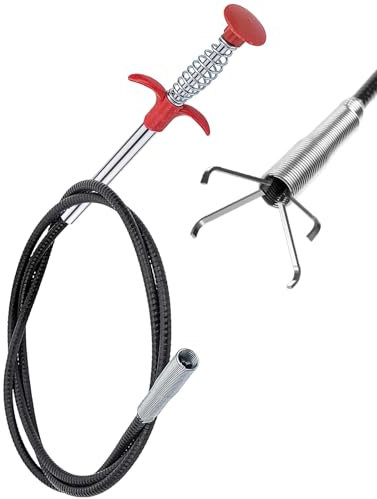1 x déboucheur de canalisations professionnel 90 cm fil déboucheur de vidange solide et flexible pince télescopique flexible pour salle de bain et cuisine