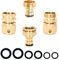 MAGLAUG Expandable Hose Tap Connector Kit, Brass Outside Outdoor Tap Connector Male Watering Nozzle Adapter & 3/4 Double Female Male Expanding Garden Hose Quick Connector for Flexible Hosepipe