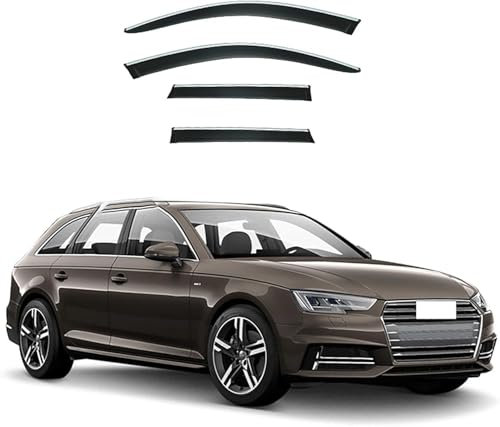 YYlong Windabweiser Regenabweiser für Audi A4 Wagon MK5-B9 2016-2024 Seitenscheiben Regenabweiser Rauch Abgas Luftabweiser Fensterverkleidung Abweiser