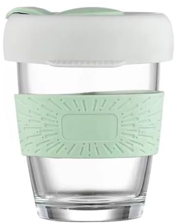 Barturry Tasse à Café avec Couvercle en Silicone. Idéale pour Une Utilisation au Micro-Ondes et au Réfrigérateur. Non Étanche.