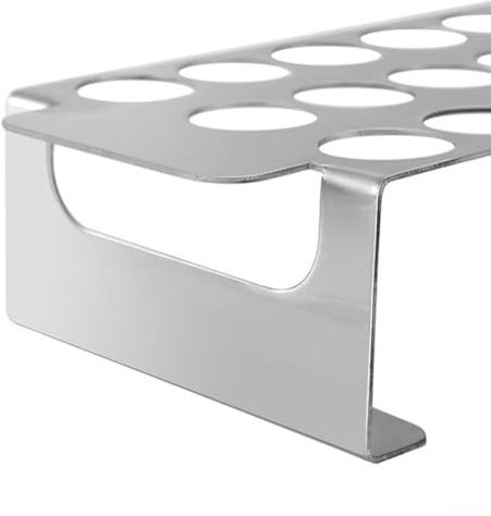 Gdfnmogo Chili-Grillrost aus Edelstahl, 2 Stück, 18 Löcher, antihaftbeschichtet, Pfefferbräter mit ergonomischen Griffen, langlebig, rostbeständig, Outdoor-Grillzubehör für