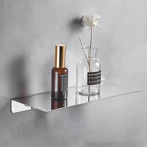 CALUCAB Edelstahl Duschablage Ohne Bohren Duschkorb Badregal Rostfreier Wandregal Duschkorb Badezimmer Regal Dusche Ablage Wandmontage Chrom,30CM Duschablage für zu Hause