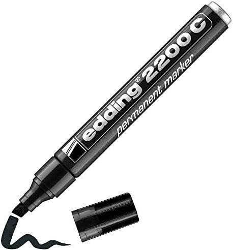 edding 2200 C permanent marker - black - 1 pen - chisel nib 1-5 mm - quick-drying permanent marker pen - waterproof, smudge-proof - for cardboard, plastic, wood, metal, fabric