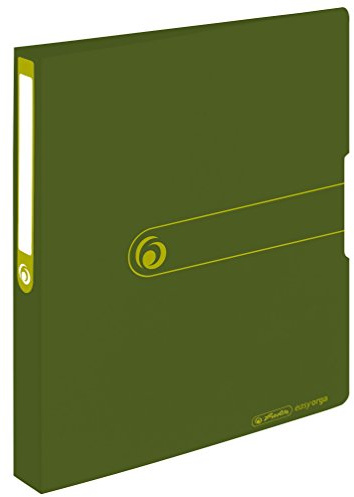 Herlitz 11282597 Recycling-Ringbuch, A4, 2 Ring-Kombi-Mechanik, 3,8 cm Rücken, Füllhöhe 25 mm, dunkelgrün