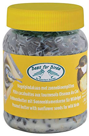 Esschert Design Sonnenblumenpaste Vogelfutter 250g für Wildvögel, Glas Ø 7,8 x 11 cm