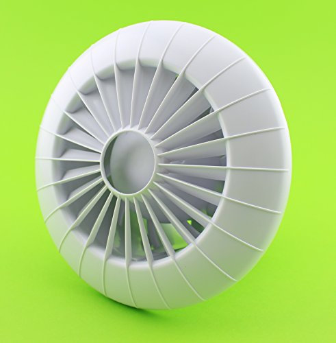 Wand Decken Ventilator Ø 100 mm mit Kugellager und Feuchtigkeitssensor / Hygrostat und Timer / Nachlauf aRidHS Badlüfter Lüfter Deckenlüfter 10 cm Wandlüfter Badventilator Einbaulüfter Bad Küche leise Raumlüfter Abluft Dauerbetrieb geeignet