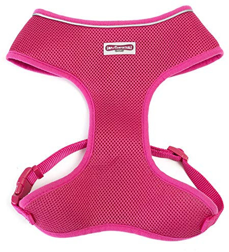 Ancol Viva Lightweight Breathable Padded Comfort Mesh Dog Harness in Pink - Reflective Air Mesh Harness with Adjustable Fit - XS 28-40cm