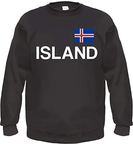 HB_Druck Island Sweatshirt - Bedruckt - Pullover 3XL Schwarz