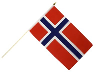 Flaggenfritze Stockflagge Norwegen 30 x 45 cm - handlich zum Schwenken, Dekorieren und Flagge zeigen