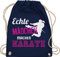 Shirtracer Turnbeutel Rucksack - Kampfsport - Echte Mädchen machen Karate - Unisize - Navy Blau - geschenk kinderturnbeutel sport coole turnsack tasche kinder 25. geburtstag nur stoffrucksack beutel