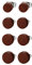 JewelryWe Schmuck 4 Paare Herren Damen Ohrstecker Set, Edelstahl Holz Runde Ohrringe Ohr Piercing Geschenk für Männer Frauen, Braun, 6mm-12mm