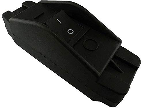 Interrupteur à cordon 16 A, 250 V ~ avec interrupteur à bascule interchangeable 2 pôles (noir – non éclairé – ne se verrouille pas)