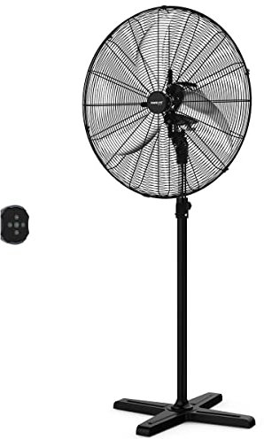 Fanelite Ventilateur sur pied professionnel FS65-DC – 65 cm – Moteur DC silencieux – Débit d’air 250 m³/min – 6 vitesses – Télécommande – Puissant – Usage pro/commercial